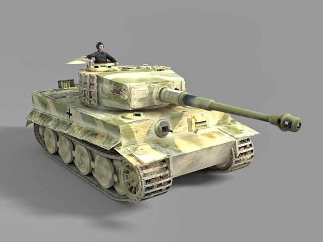 German WW2 tank 3d rendering
