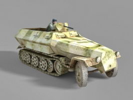 Half track military vehicle 3d preview