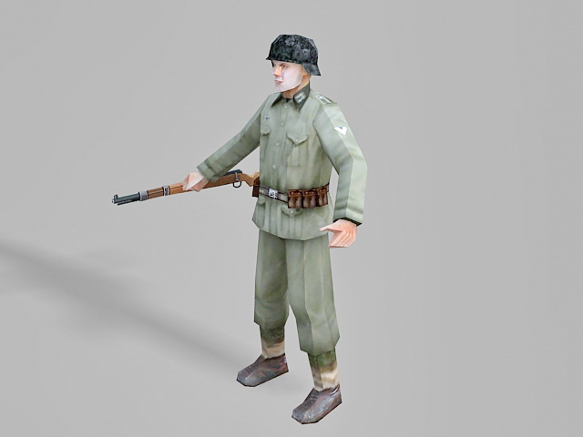 WW2 German soldier 3d rendering