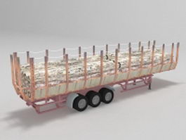 Forestry trailer truck 3d preview
