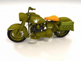 Harley-Davidson army motorcycle 3d model preview