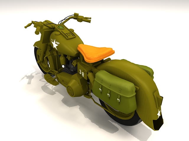 Harley-Davidson army motorcycle 3d rendering