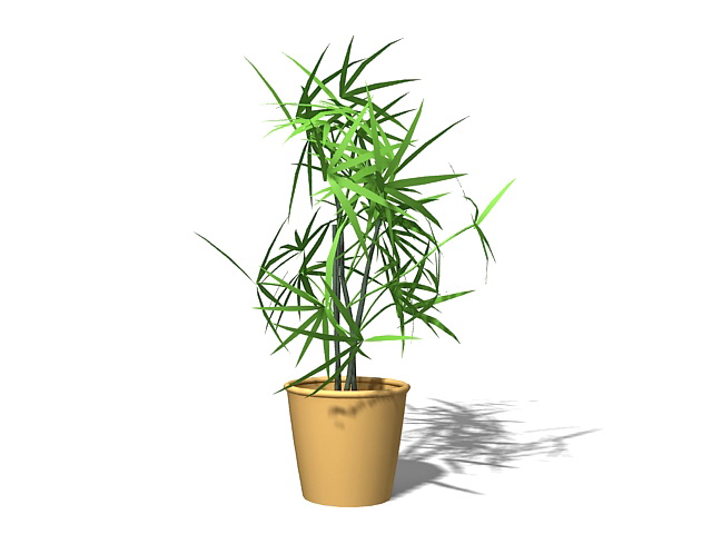 Potted artificial plant 3d rendering