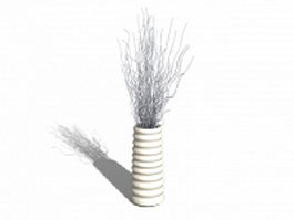 Decorative vase with sticks 3d model preview
