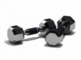 Fixed-weight dumbbells 3d model preview