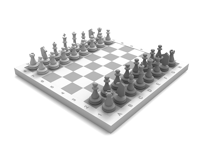 Chess Pieces & Board, 3D Props