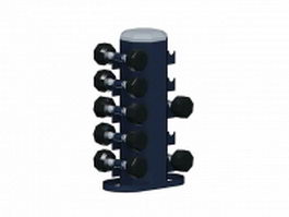 Dumbbell weight set with rack 3d preview