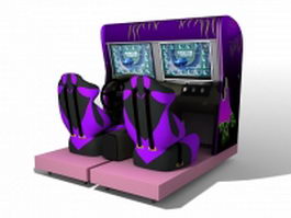 Car racing arcade games machines 3d model preview