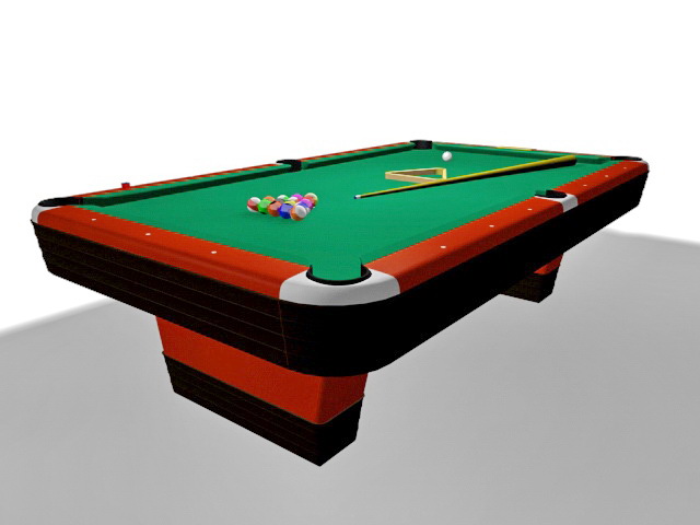 Commercial pool table 3d rendering