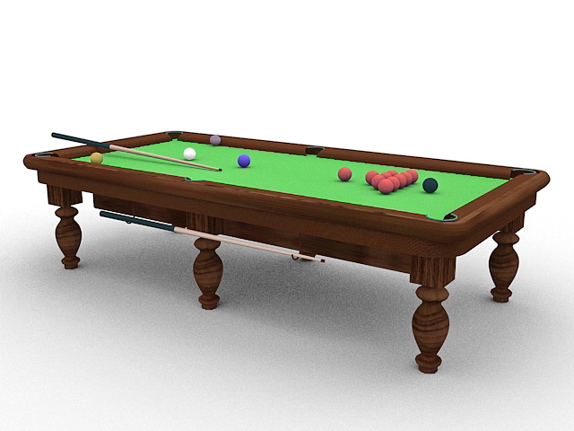 Snooker and English billiards table 3d rendering