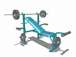 Combination weight bench set 3d model preview
