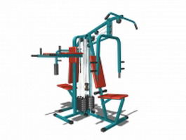 Multi station gym equipment 3d model preview