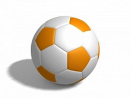 Orange white football 3d model preview