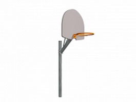 Basket ball hoop with backboard 3d preview