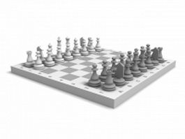 Chess set 3d model preview