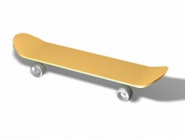 Wooden skateboard 3d preview