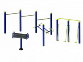 Exercise park equipment 3d model preview