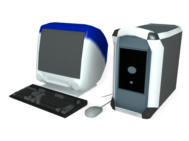 Personal desktop computer 3d rendering