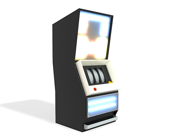 Arcade slot machine 3d rendering