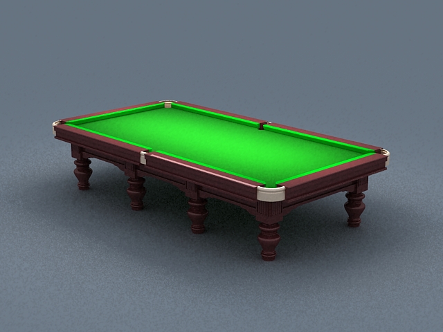Antique snooker table 3d rendering