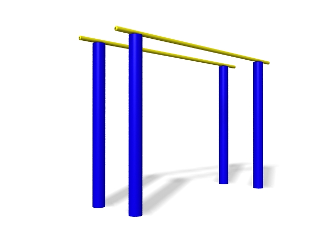 Parallel bars playground equipment 3d rendering