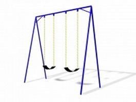 Playground swing set 3d model preview