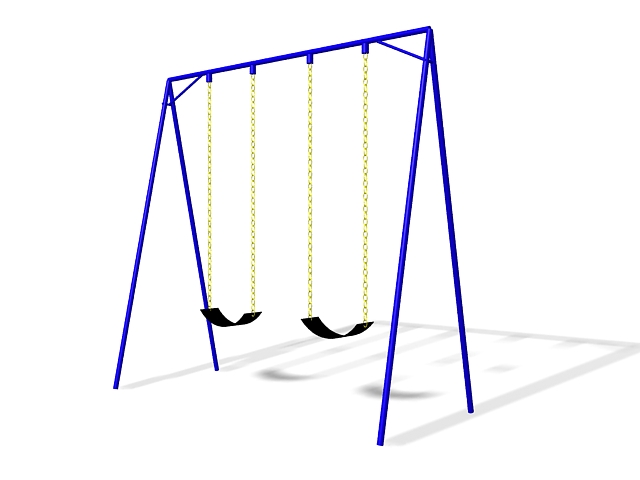 Playground swing set 3d rendering