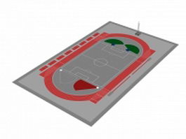 Track and field stadium 3d model preview