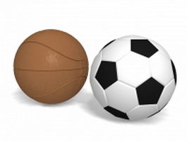 Basketball and soccer ball 3d preview