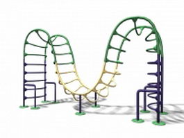 Outdoor playground climbing equipment 3d model preview