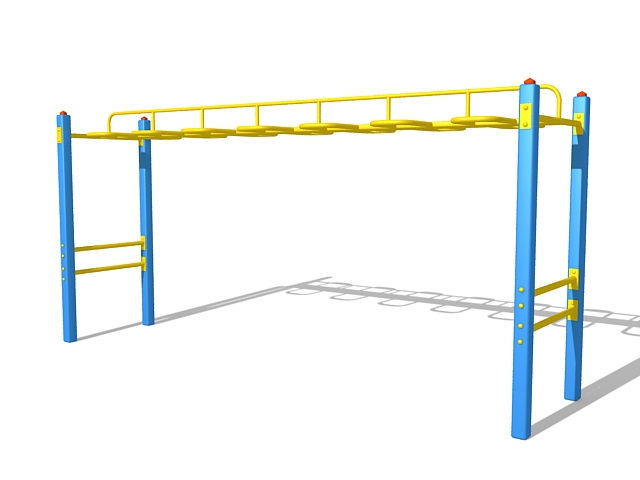 Monkey bars playground equipment 3d rendering