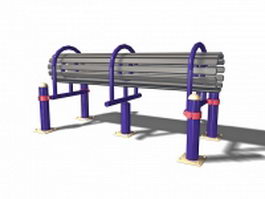 Outdoor park exercise equipment 3d model preview