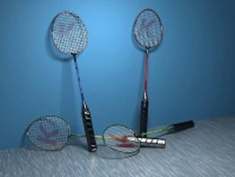 Badminton racquets 3d model preview