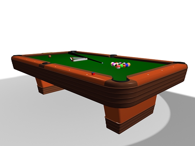 Billiards pool table equipment 3d rendering