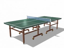Wooden ping pong table 3d preview