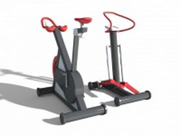 Stationary bike and stepper 3d preview