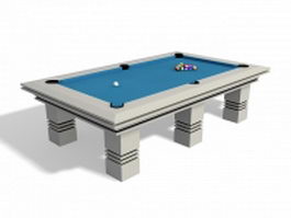 Pool table with balls 3d model preview