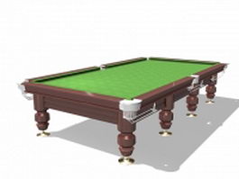 Full size snooker table 3d model preview