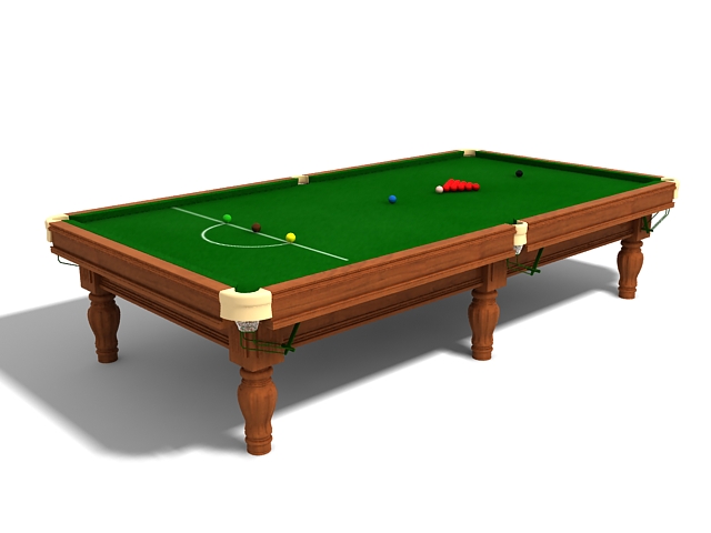 Snooker table with balls 3d rendering