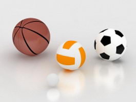 Sports ball collection 3d preview