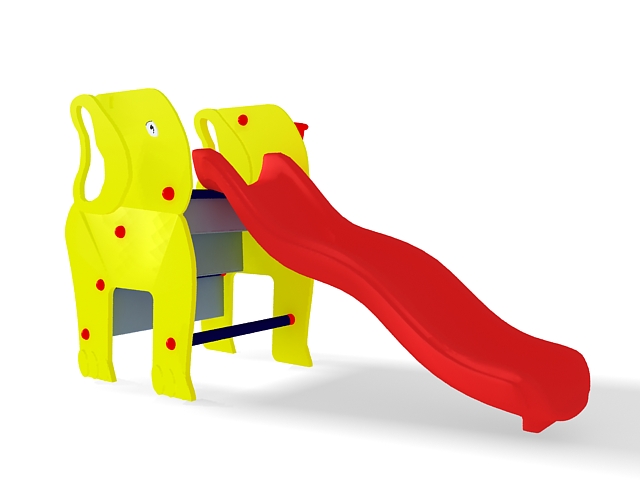 Elephant slide 3d rendering
