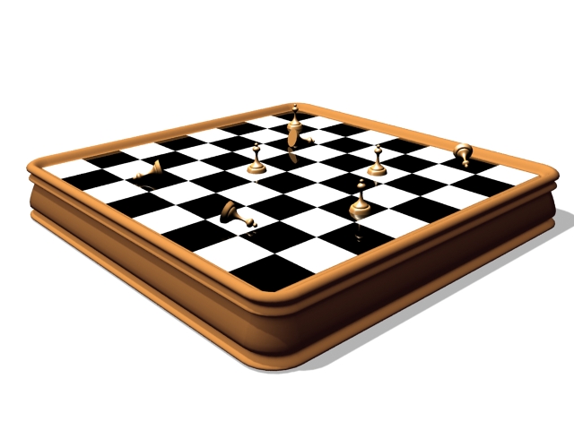 Antique chess sets 3d rendering