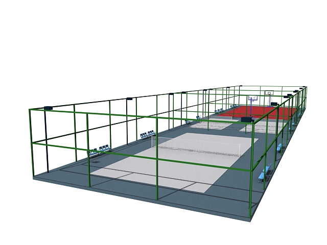 Ball game courts 3d rendering