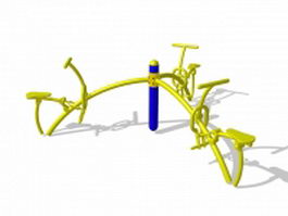 Park adult exercise equipment 3d model preview