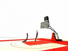 Basketball players playing 3d preview