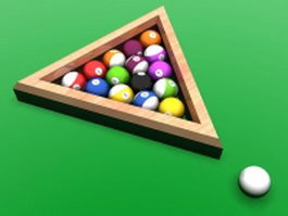 Billiard pool ball set 3d model preview