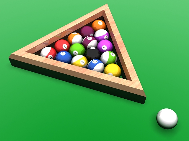 Billiard pool ball set 3d rendering
