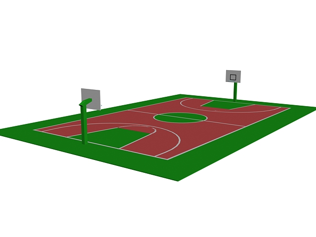 Basketball court 3d rendering