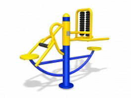 Elderly park exercise equipment 3d model preview