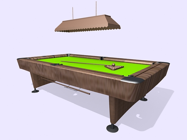 Pool table and island light 3d rendering